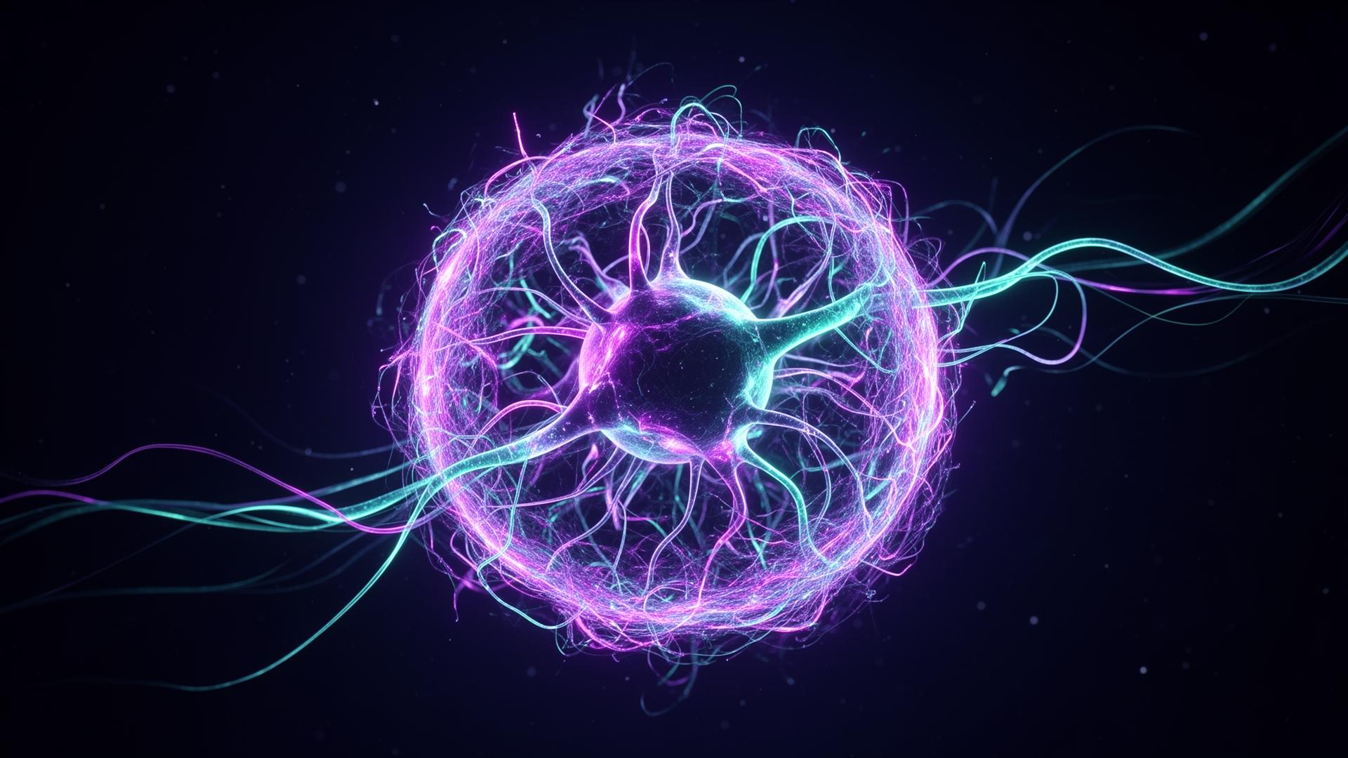 Glowing neural orb representing AI